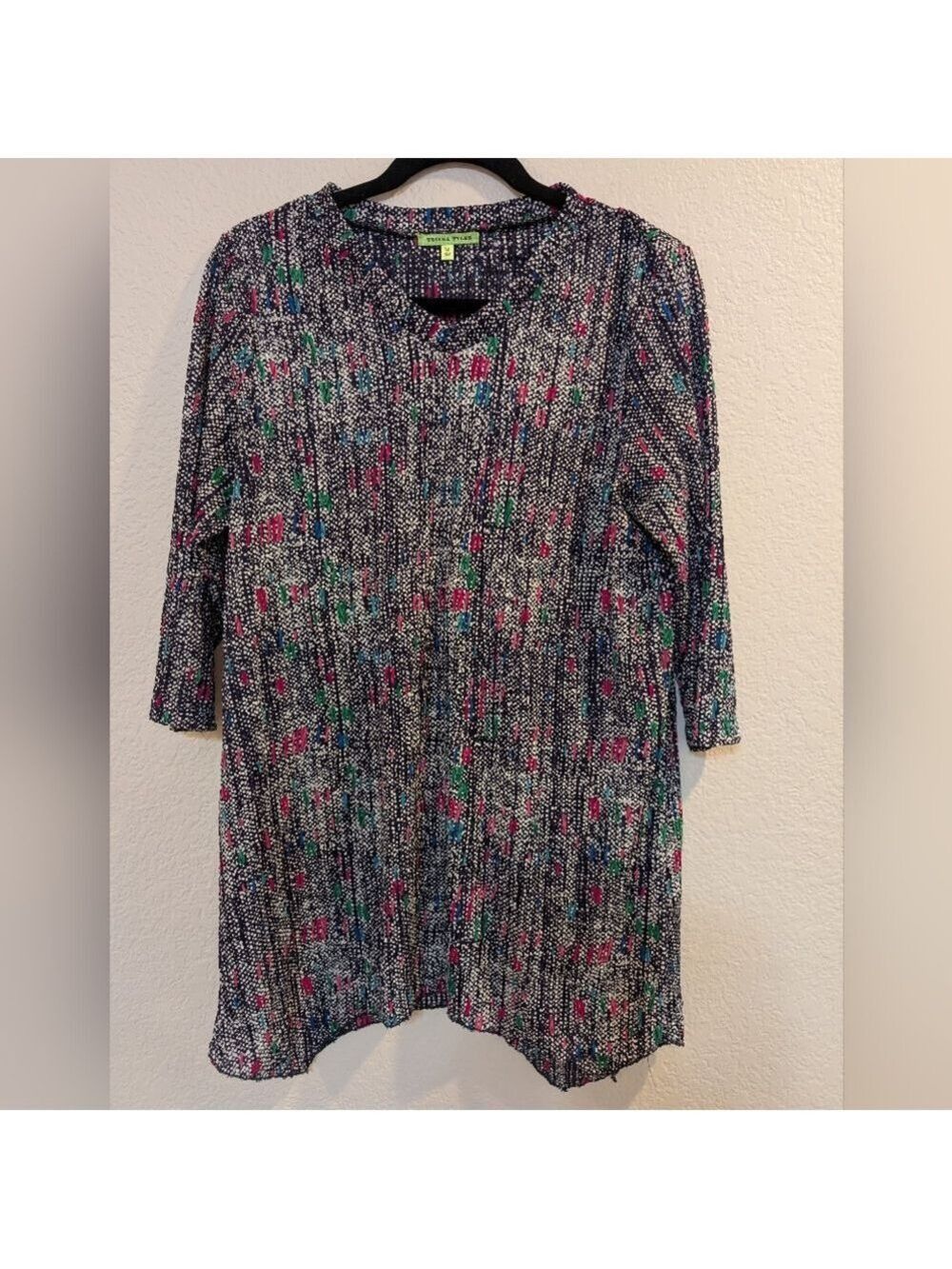 Trisha Tyler Multicolor Tunic Dress Medium 3/4 Sleeves